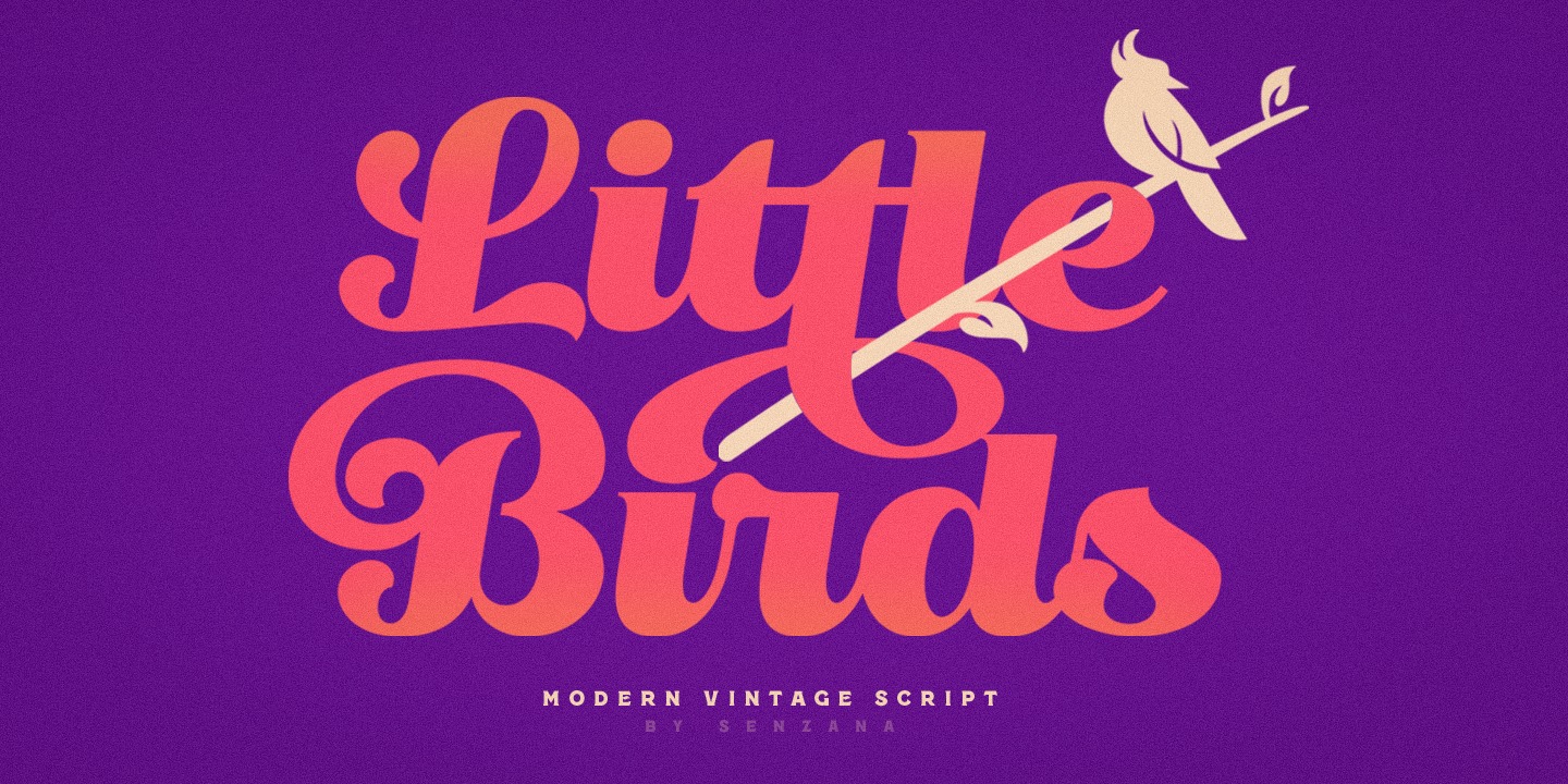 Example font Little Birds Script #1